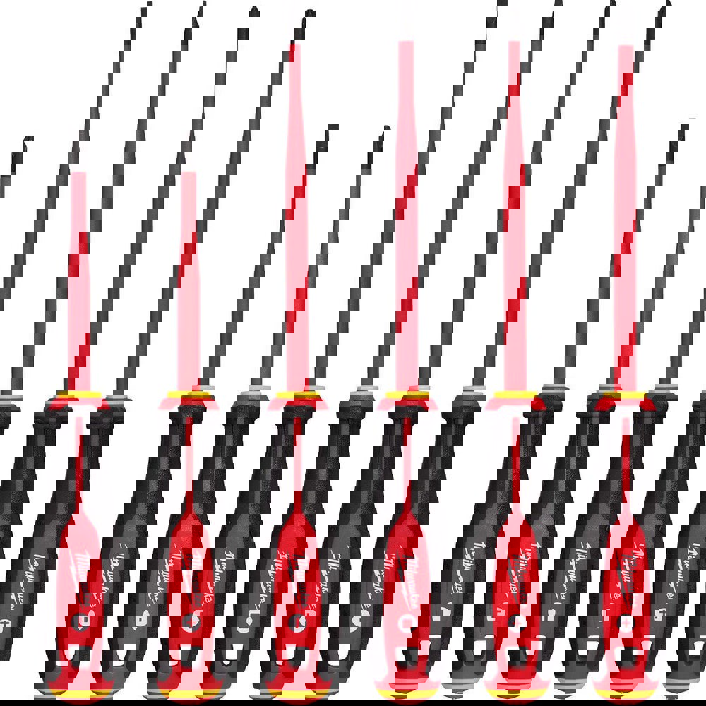 Screwdriver Sets; Screwdriver Types Included: Square; Cabinet; Philips ; Container Type: None ; Tether Style: Tether Capable ; Finish: Matte ; Number Of Pieces: 6 ; Insulated: Yes